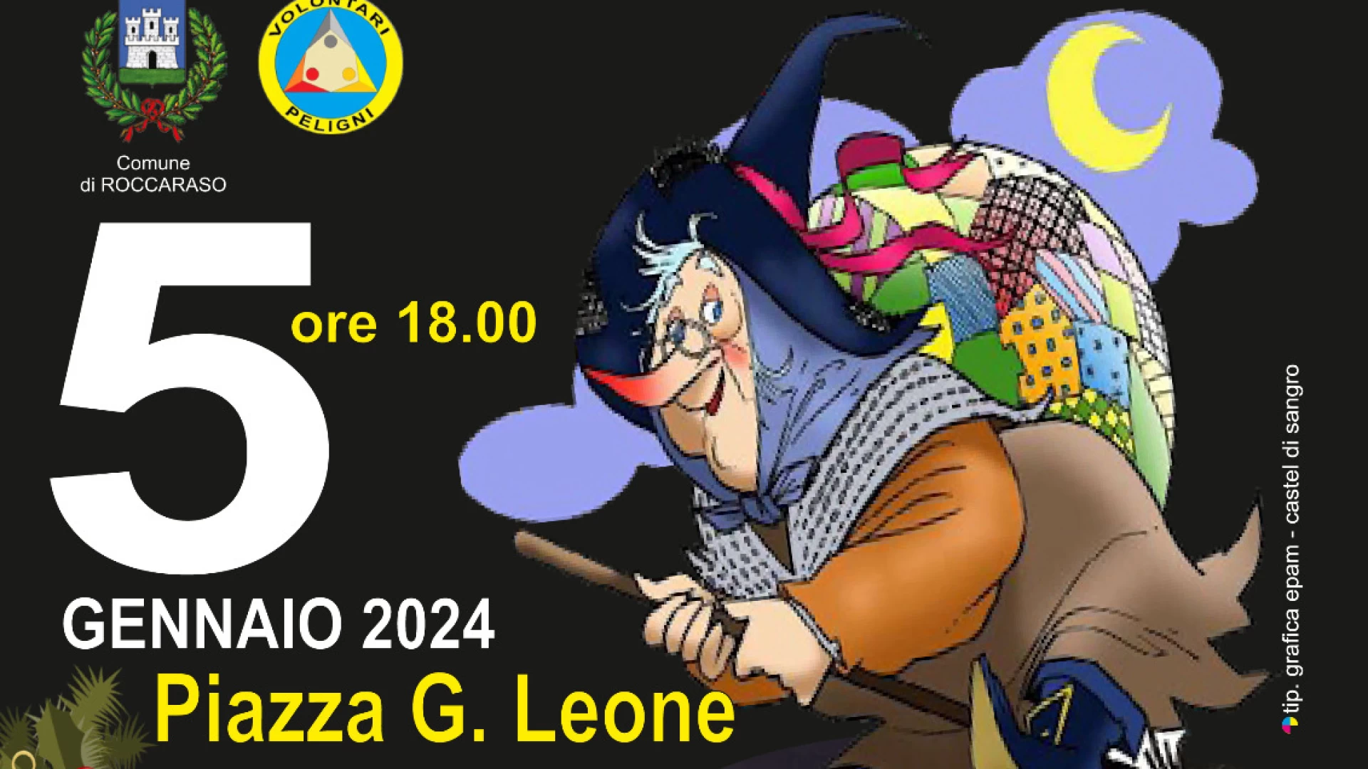 Roccaraso: venerdì 5 gennaio in piazza Leone “Arriva la Befana”.